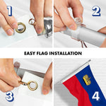 Load image into Gallery viewer, Combo Pack 6 Ft Tangle Free Aluminum Spinning Flagpole and Liechtenstein Flag