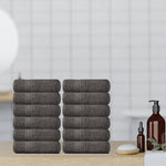 Load image into Gallery viewer, Resort Collection Soft Washcloth Face Body Towel Set 12 Pack 12x12 in Charcoal