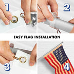 Load image into Gallery viewer, G128 Combo Pack: 6 Ft Tangle Free Aluminum Spinning Flagpole (Silver) &amp; USA TeaStained Flag 3x5 Ft, ToughWeave Pro Series Embroidered 420D Polyester  Pole with Flag Included