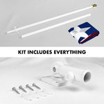 Load image into Gallery viewer, G128  6 Feet Tangle Free Spinning Flagpole (White) Texas Flag Brass Grommets Spun Polyester 3x5 ft (Flag Included) Aluminum Flag Pole