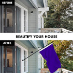 Load image into Gallery viewer, G128 Combo Pack: 6 Feet Tangle Free Spinning Flagpole (Black) Solid Violet Flag 3x5 ft Printed 150D Brass Grommets (Flag Included) Aluminum Flag Pole