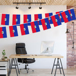 Load image into Gallery viewer, G128 Haiti Haitian Bunting Banner  Flag 8.2 x 5.5 Inch, Full String 33 Feet  Printed 150D Polyester, Decorations For Bar, School, Festival Events Celebration