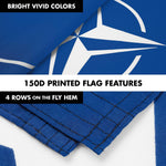 Load image into Gallery viewer, G128 Combo Pack: 6 Ft Tangle Free Aluminum Spinning Flagpole (White) &amp; North Atlantic Treaty Org NATO Flag 3x5 Ft, LiteWeave Pro Series Printed 150D Polyester  Pole with Flag Included
