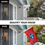 Load image into Gallery viewer, G128 Combo Pack: 5 Ft Tangle Free Aluminum Spinning Flagpole (White) &amp; Tennessee TN State Flag 2.5x4 Ft, ToughWeave Series Embroidered 300D Polyester  Pole with Flag Included