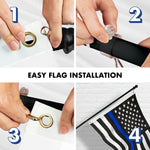 Load image into Gallery viewer, G128  6 Feet Tangle Free Spinning Flagpole (Black) Thin Blue Flag Brass Grommets Embroidered 3x5 ft (Flag Included) Aluminum Flag Pole