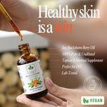 Load image into Gallery viewer, Organic Sea Buckthorn Oil 1 fl oz Cold Pressed Sea Buckthorn Berry Oil Seabuckthorn for Face Hair Body &amp; Supplement