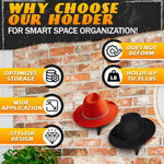 Load image into Gallery viewer, 3Pcs Wall Hat Holder Helmet Stand Black Metal Baseball Hat Organizer Hat Rack Helmet Holder Wall Mount Closet Storage Wig Stand Home Organization Motorcycle Helmet Accessories Cowboy Hat Rack