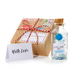 Load image into Gallery viewer, Anniversary Present for Her &amp; Him Valentines Day Romantic Gift to Boyfriend Girlfriend Message I Love You Gifts Wife Husband (World in Big Bottle You Are My World In Craft Gift Box)