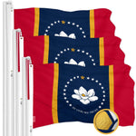 Load image into Gallery viewer, G128 3 Pack: Mississippi 2020 MS State Flag  3x5 Ft  ToughWeave Series Embroidered 300D Polyester  Embroidered Design, Indoor/Outdoor, Brass Grommets