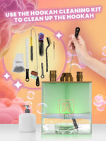 Load image into Gallery viewer, Rose Gold Hookah Set 2 Hose   YADO Square Hookah To Go with Hookah Charcoal Holder Heat Management Device and Big Rose Silicone Hookah Bowl and Bag for Shisha Portable Hookah Set with Everything