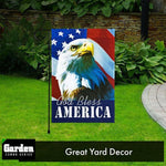 Load image into Gallery viewer, Combo Pack Garden Flag Stand Black 36x16 Inch Garden Flag God Bless America USA