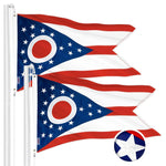 Load image into Gallery viewer, G128 2 Pack: Ohio OH State Flag  2.5x4 Ft  ToughWeave Series Embroidered 300D Polyester  Embroidered Design, Indoor/Outdoor, Brass Grommets