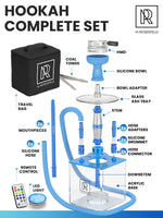 Load image into Gallery viewer, Blue Hookah 2 Hose Hookah Set YADO Square Blue
