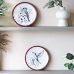 Load image into Gallery viewer, FINE LIVING 8 Inch Hummingbird Wall Art Terracotta Plates Set of 2 Decorative Wall Plates for Hanging Ceramic Clay Wall Decor for Boho Rustic Farmhouse Living Room Kitchen &amp; Bedroom