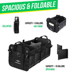 Load image into Gallery viewer, Trunk Organizer with Covering Net Attachable Non Slip Pads and Stainless Hooks Black