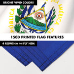 Load image into Gallery viewer, G128 Combo Pack: 6 Ft Tangle Free Spinning Flagpole (White) &amp; El Salvador Flag 3x5 Ft Printed 150D Polyester, Brass Grommets (Flag Included) Aluminum Flag Pole