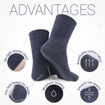 Load image into Gallery viewer, Mens Diabetic Socks 9 to 12 Shoe Size Wide Loose Top 4 Pairs Thin Cotton Diabetic Socks Black Crew