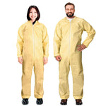 Load image into Gallery viewer, Medical Disposable Coveralls for Adults X Large Size 5 Pack Yellow Hazmat Suit