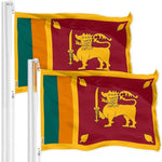 Load image into Gallery viewer, G128 2 Pack: Sri Lanka Sri Lankan Flag  3x5 Ft  LiteWeave Pro Series Printed 150D Polyester  Country Flag, Vibrant Colors, Brass Grommets, Thicker and More Durable Than 100D 75D Polyester