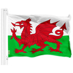 Load image into Gallery viewer, G128 Combo Pack: American USA Flag 3x5 Ft &amp; UK Wales Flag 3x5 Ft, Both Printed 150D Polyester, Indoor/Outdoor, Brass Grommets