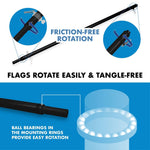Load image into Gallery viewer, G128 Combo Pack: 6 Ft Tangle Free Spinning Flagpole (Black) &amp; South Dakota Flag 3x5 Ft Printed 150D Polyester, Brass Grommets (Flag Included) Aluminum Flag Pole
