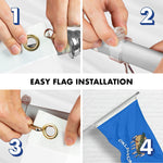 Load image into Gallery viewer, G128 Combo Pack: 6 Ft Tangle Free Aluminum Spinning Flagpole (Silver) &amp; Oklahoma OK State Flag 3x5 Ft, Double ToughWeave Series Double Sided Embroidered 210D Polyester  Pole with Flag Included