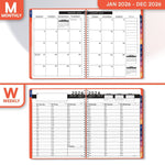 Load image into Gallery viewer, 2026 Appointment Book Planner 6.5 x 8.5 inch Large Peach Tabbed Daily Hourly Weekly Planner Schedule Book 30 Minute time Slots Business &amp; Personal Planner Jan 2026 Dec 2026