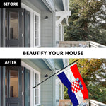Load image into Gallery viewer, G128 Combo Pack: 6 Feet Tangle Free Spinning Flagpole (Black) Croatia Croatian Flag 3x5 ft Printed 150D Brass Grommets (Flag Included) Aluminum Flag Pole