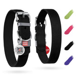Load image into Gallery viewer, Black Long Lasting Leather Dog Collar Adjustable for Medium Dogs 12 - 15 inch Neck