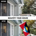 Load image into Gallery viewer, G128 Combo Pack: 6 Ft Tangle Free Aluminum Spinning Flagpole (Silver) &amp; Antigua and Barbuda Antiguan and Barbudan Flag  3x5 Ft LiteWeave Pro Series Printed 150D Polyester  Pole with Flag Included
