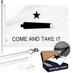 Load image into Gallery viewer, G128  6 Feet Tangle Free Spinning Flagpole (Silver) Come and Take It (Gonzales Cannon) Double Sided Brass Grommets Embroidered 3x5 ft (Flag Included) Aluminum Flag Pole