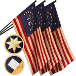 Load image into Gallery viewer, G128 3 Pack: Bennington 76 TeaStained Flag  2x3 Ft  ToughWeave Pro Series Pole Sleeve Embroidered 420D Polyester  Historical Flag, Embroidered Design, High Quality, NO Flagpole Included