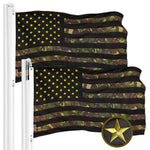 Load image into Gallery viewer, G128 2 Pack: American USA Camouflage Flag  3x5 Ft  ToughWeave Pro Series Embroidered 420D Polyester  Green Stars Camo Stripes, Embroidered Stars, Sewn Stripes, Indoor/Outdoor, Brass Grommets