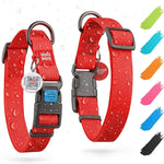 Load image into Gallery viewer, Waterproof Dog Collar 17-28 inch Neck x 1 3/5 inch Wide Plastic Buckle Adjustable Dog Collar for Large Dogs Small and Medium Dogs Breakaway Dog Collar Waterproof with Plastic Buckle and QR Dog Tag Boy &amp; Girl Dog Collars (Red)