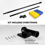 Load image into Gallery viewer, G128 Combo Pack: 6 Ft Tangle Free Aluminum Spinning Flagpole (Black) &amp; Ukraine Ukrainian Flag 3x5 Ft, LiteWeave Pro Series Printed 150D Polyester, 4 Corner Brass Grommets  Pole with Flag Included