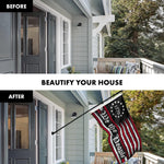 Load image into Gallery viewer, G128 Combo Pack: 6 Ft Tangle Free Aluminum Spinning Flagpole (Black) &amp; We the People American Flag 3x5 Ft, LiteWeave Pro Series Printed 150D Polyester  Pole with Flag Included