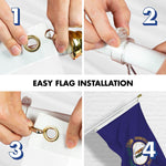 Load image into Gallery viewer, G128 Combo Pack: 6 Ft Tangle Free Spinning Flagpole (White) &amp; Kentucky Flag 3x5 Ft Printed 150D Polyester, Brass Grommets (Flag Included) Aluminum Flag Pole