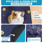 Load image into Gallery viewer, Washable Guinea Pig Cage Liners for C&amp;C 2x4 Fast Drying Leakproof 57 x28 inch Absorbent Rabbit Bedding for Indoor Non Slip Mat for Under Dog Crate &amp; Floor Waterproof Puppy Pads &amp; Blankets