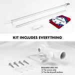 Load image into Gallery viewer, G128 Combo Pack: 6 Ft Tangle Free Aluminum Spinning Flagpole (Silver) &amp; Arkansas AR State Flag 3x5 Ft, Double ToughWeave Series Double Sided Embroidered 210D Polyester  Pole with Flag Included