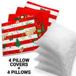Load image into Gallery viewer, Christmas Decoration Elegant Pine Spruce Waterproof Throw Pillow 18 x 18 in Set of 4, Beautiful Cushion Covers for Christmas Sofa Couch Decoration, Pillow Insert Included