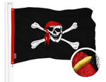 Load image into Gallery viewer, G128 Pirate Jolly Roger Red Head Scarf Flag  20x30 In  ToughWeave Series Embroidered 300D Polyester  Novelty Flag, Embroidered Design, Indoor/Outdoor, Brass Grommets