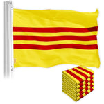 Load image into Gallery viewer, G128 5 Pack: South Vietnam South Vietnamese Flag  3x5 Ft  LiteWeave Pro Series Printed 150D Polyester  Historical Flag, Vibrant Colors, Brass Grommets, Thicker and More Durable Than 100D 75D Poly