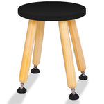 Load image into Gallery viewer, Wooden Step Stool for Kids and Toddlers – Set of 1 – Black – Extendable Legs Kids Chair – Sensory Table Seat – Children's Round Sitting Furniture with Leveling Feet and Anti Slip Pads.