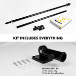 Load image into Gallery viewer, G128 Combo Pack: 6 Ft Tangle Free Aluminum Spinning Flagpole (Black) &amp; Rhode Island No Golden Border State Flag 3x5 Ft, ToughWeave Series Embroidered 300D Polyester  Pole with Flag Included
