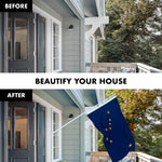 Load image into Gallery viewer, G128 Combo Pack: 6 Feet Tangle Free Spinning Flagpole (White) Alaska AK State Flag 3x5 ft Printed 150D Brass Grommets (Flag Included) Aluminum Flag Pole