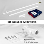 Load image into Gallery viewer, G128 Combo Pack: 6 Feet Tangle Free Spinning Flagpole (White) Mississippi MS State Flag 3x5 ft Printed 150D Brass Grommets (Flag Included) Aluminum Flag Pole