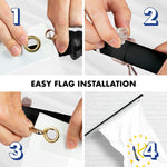 Load image into Gallery viewer, G128 Combo Pack: 6 Ft Tangle Free Aluminum Spinning Flagpole (Black) &amp; Rhode Island No Golden Border State Flag 3x5 Ft, ToughWeave Series Embroidered 300D Polyester  Pole with Flag Included
