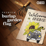 Load image into Gallery viewer, G128 Garden Flag Welcome Gnome Sunflower Car  12x18 Inch  Printed Burlap Polyester  Everyday Decoration