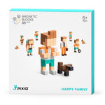 Load image into Gallery viewer, PIXIO Happy Family 88 Magnetic Blocks in 7 Colors Free App
