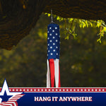 Load image into Gallery viewer, G128 5Pack: American USA Windsock  60 Inch  Embroidered 210D Polyester, Patriotic Hanging Decoration